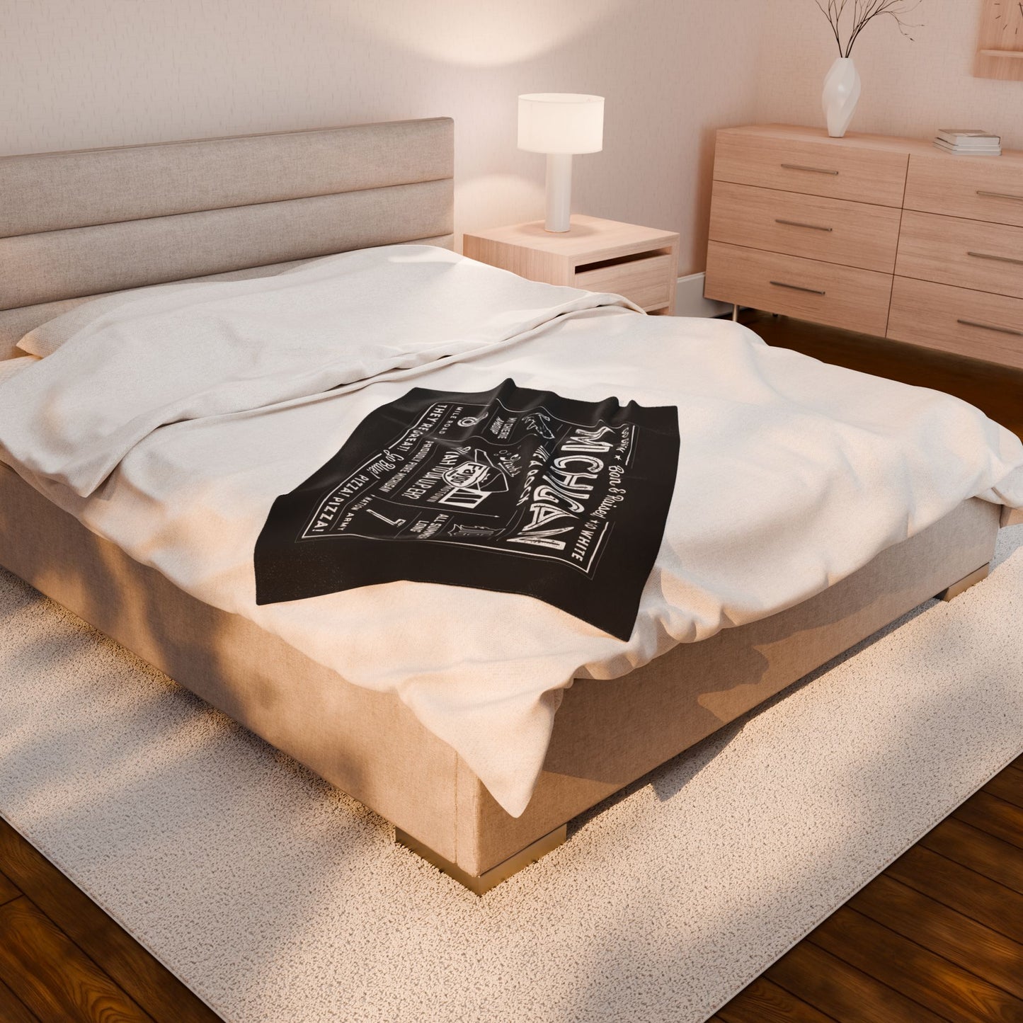 MICHIGAN MADE Velveteen Plush Blanket