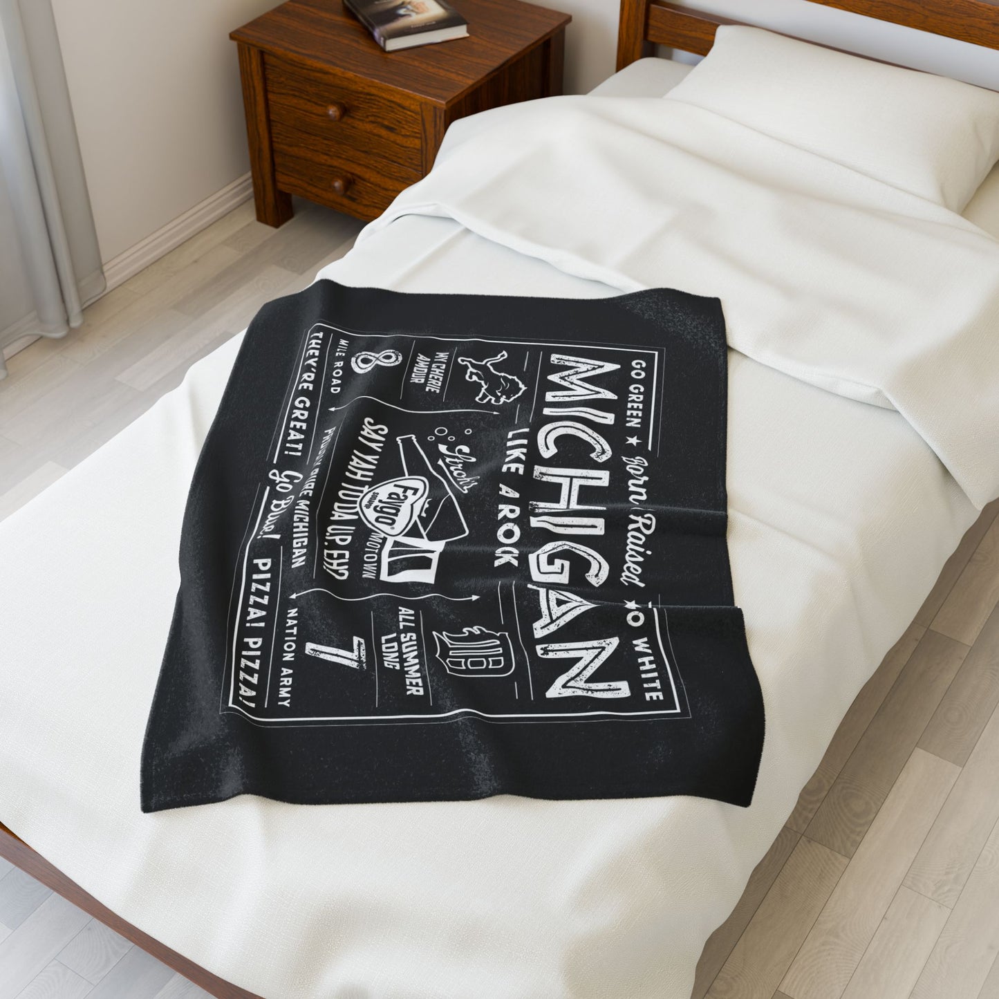MICHIGAN MADE Velveteen Plush Blanket