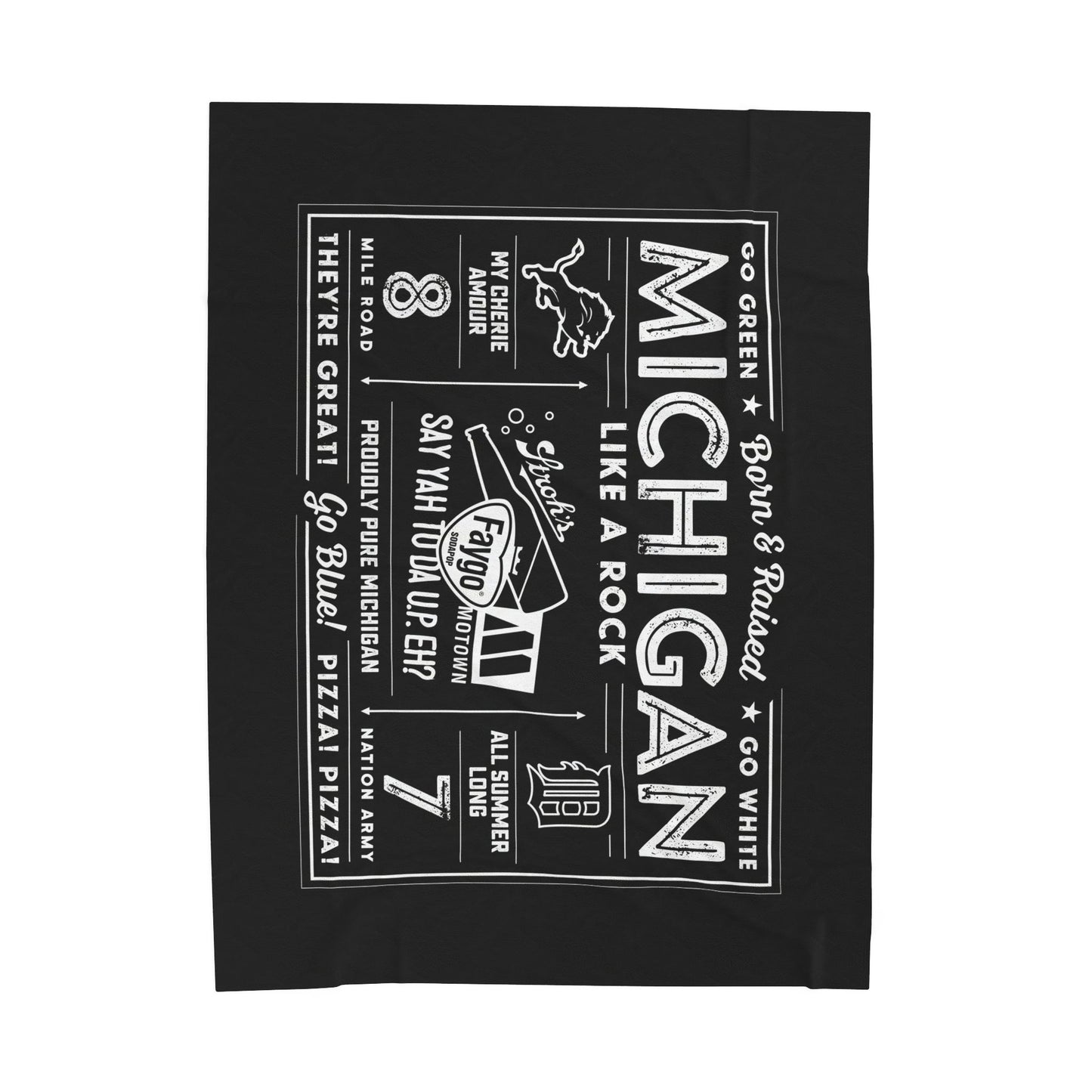 MICHIGAN MADE Velveteen Plush Blanket