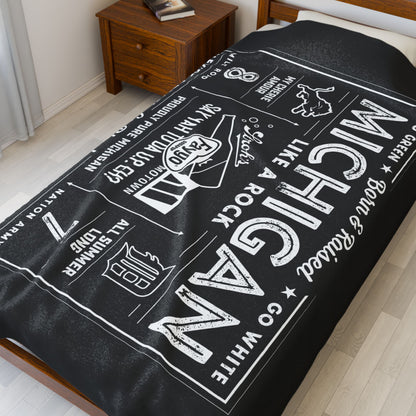 MICHIGAN MADE Velveteen Plush Blanket