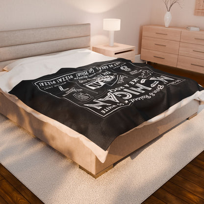 MICHIGAN MADE Velveteen Plush Blanket