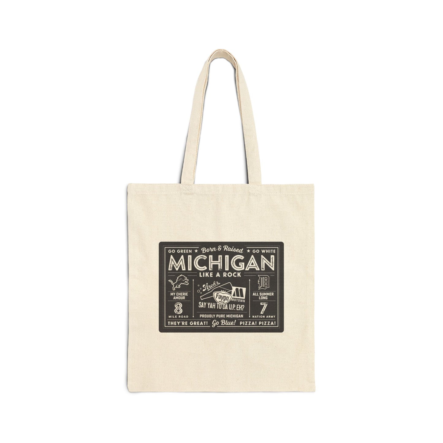 ARMOR MI MADE Michigan Vintage Style Cotton Canvas Tote Bag