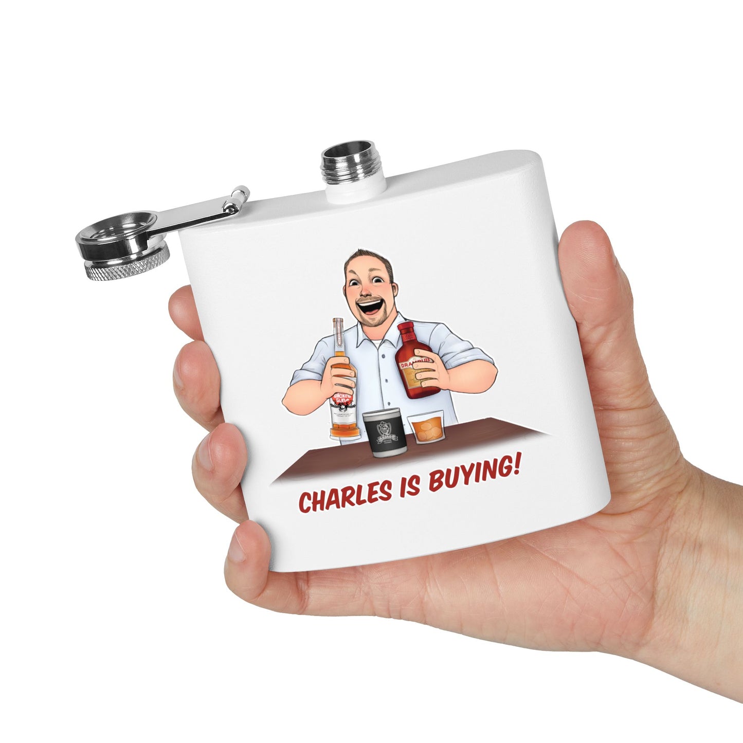 CUSTOMIZABLE Flask, 6oz-CAN BE CUSTOMIZED WITH ILLUSTRATION