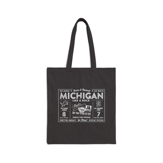 ARMOR MI MADE Michigan Vintage Style Cotton Canvas Tote Bag