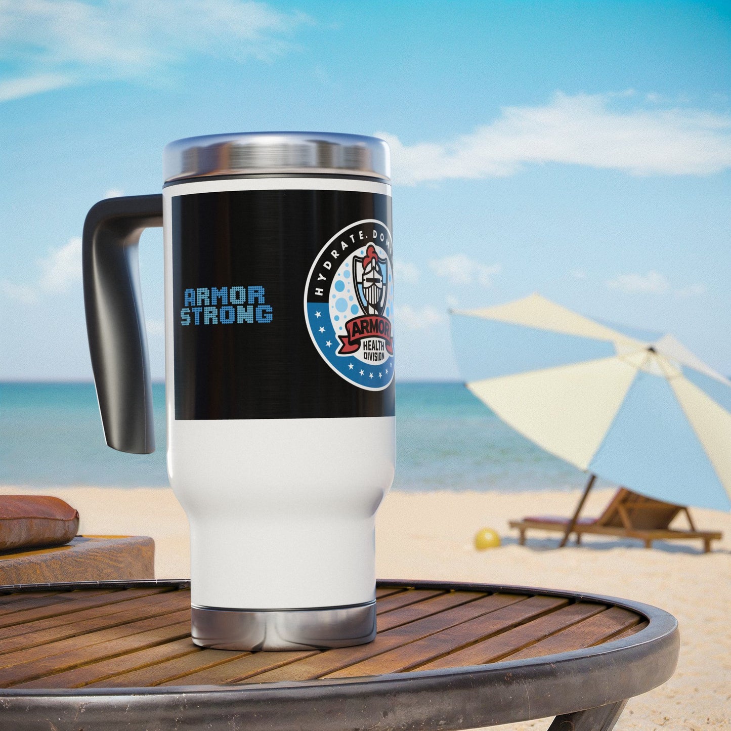 ARMOR HYDRATE BLUE Stainless Steel Travel Mug