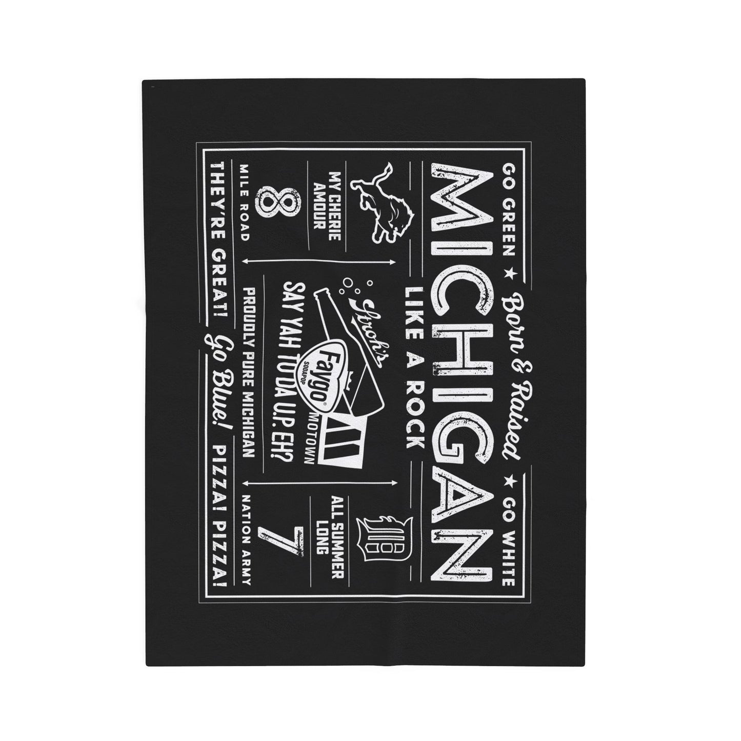 MICHIGAN MADE Velveteen Plush Blanket