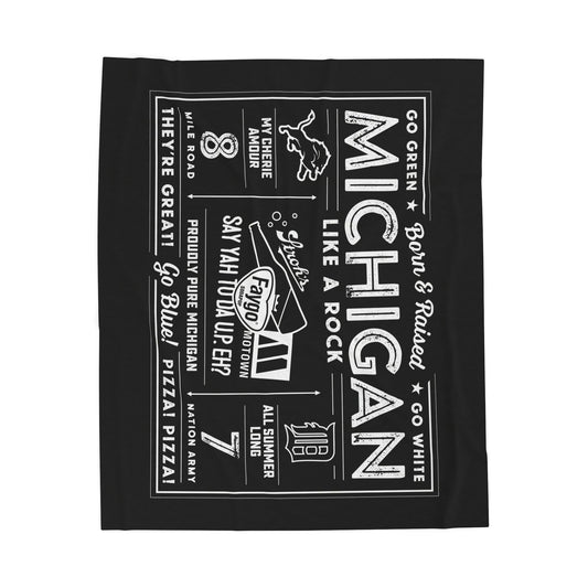 MICHIGAN MADE Velveteen Plush Blanket