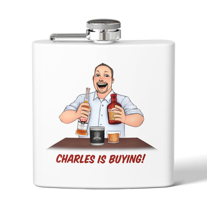 CUSTOMIZABLE Flask, 6oz-CAN BE CUSTOMIZED WITH ILLUSTRATION